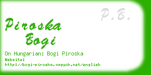 piroska bogi business card